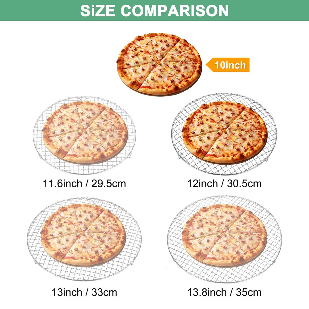 Cooling Rack, 12" Round Baking Rack with 20mm Legs [Silver]