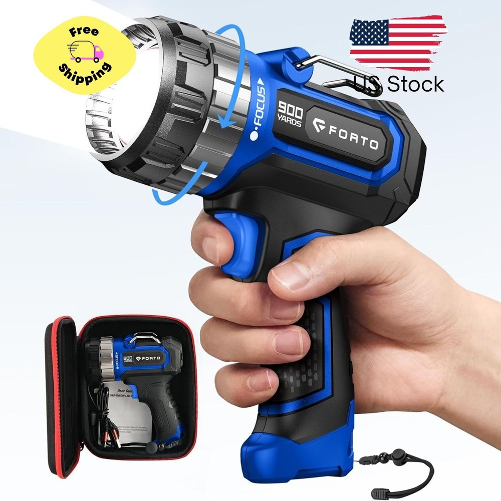 Compact Rechargeable Spotlight with Adjustable Focus, Handheld Spotlight