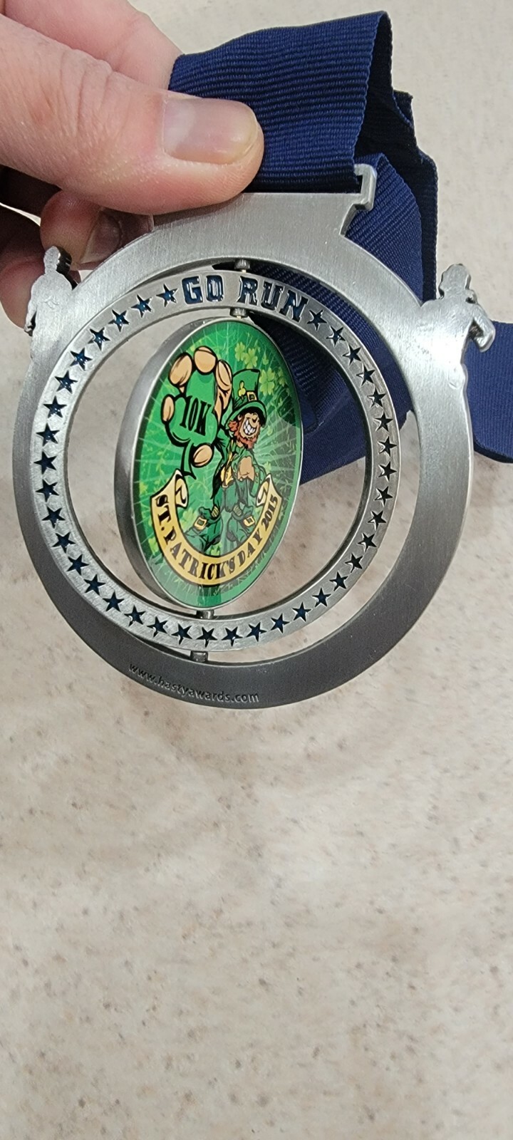 US Road Running " 10k St Patricks Day 2015 - Marathon medal - free shipping