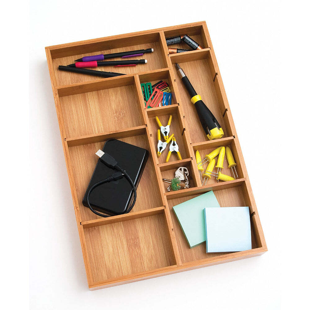 Lipper International Bamboo Adjustable Drawer Organizer