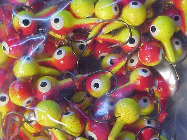 100 FLOATING OZ WALLEYE JIG HEADS 1/4 size 2 HOOKS