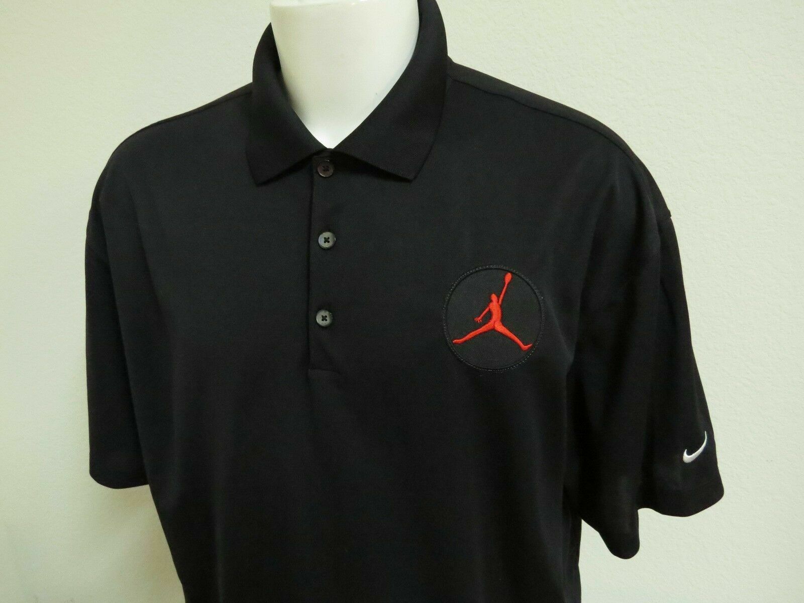 M-2XL Air Jordan Black Nike Dri-Fit Jumpman Men's #84A Polo