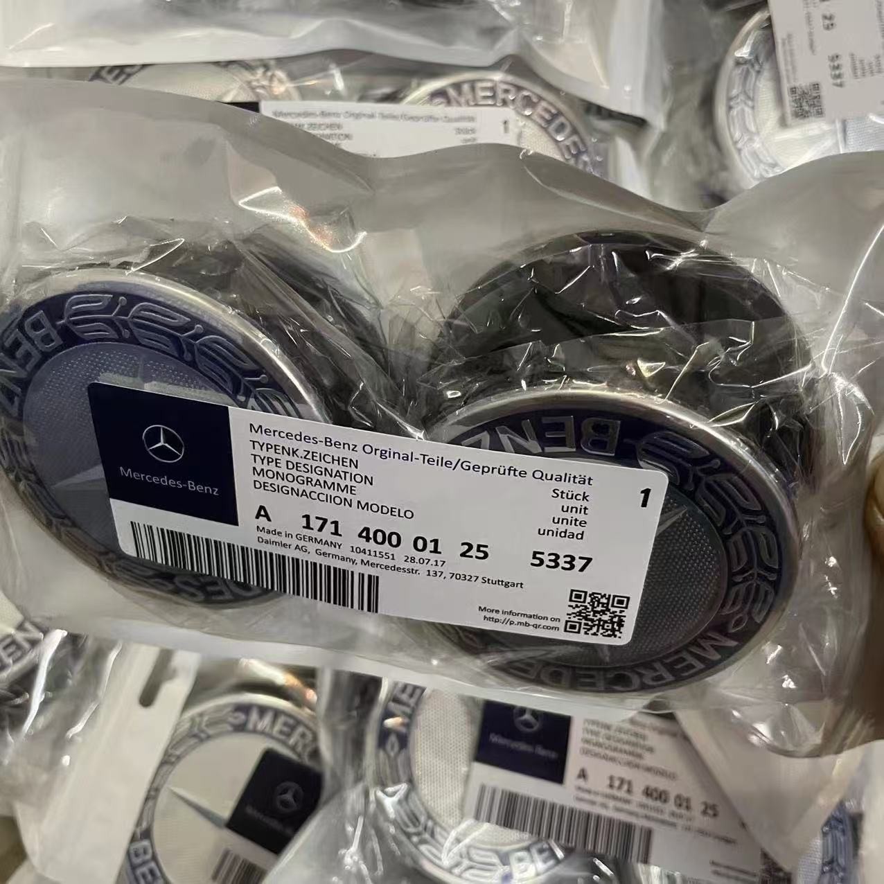 4PCS For Mercedes Benz Wheel Center Caps Badge Emblem Blue Rim Hub Cover 75mm