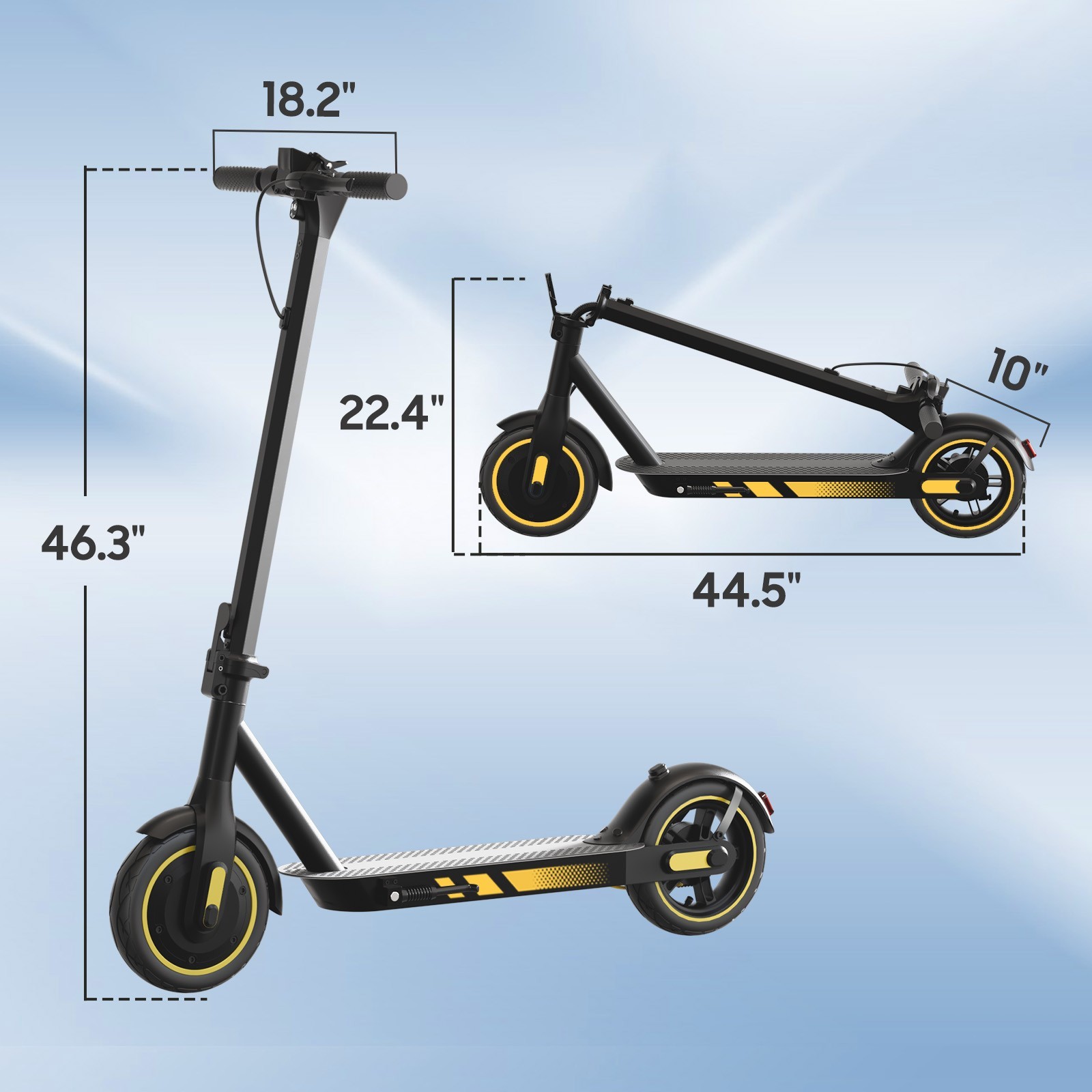 Adult Electric Scooter 500W Max Speed 25MPH 36V 10.5AH Foldable E Scooter APP