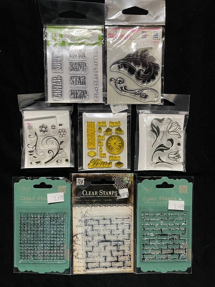 ASSORTED CLEAR ACRYLIC STAMPS - SMALL