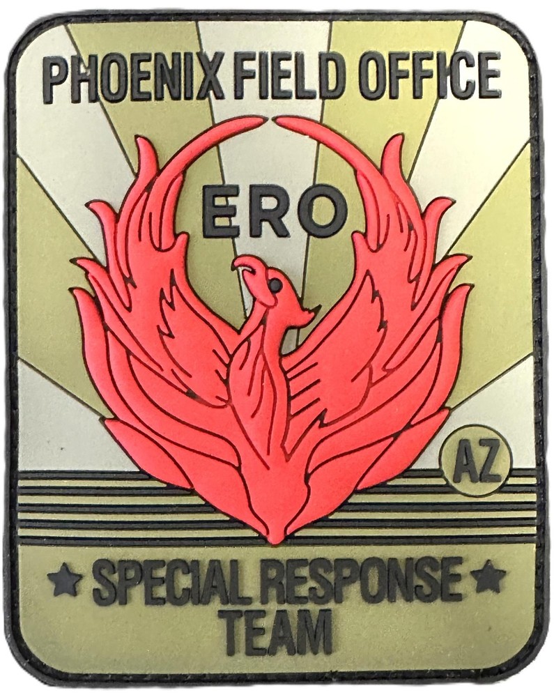 Phoenix Field Office ERO SRT PVC Morale Patch AZ Hook Back Tactical