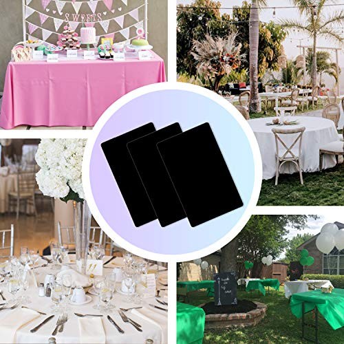 3 Pack Plastic Tablecloths for Rectangle Tables Disposable 54" x 108" Black