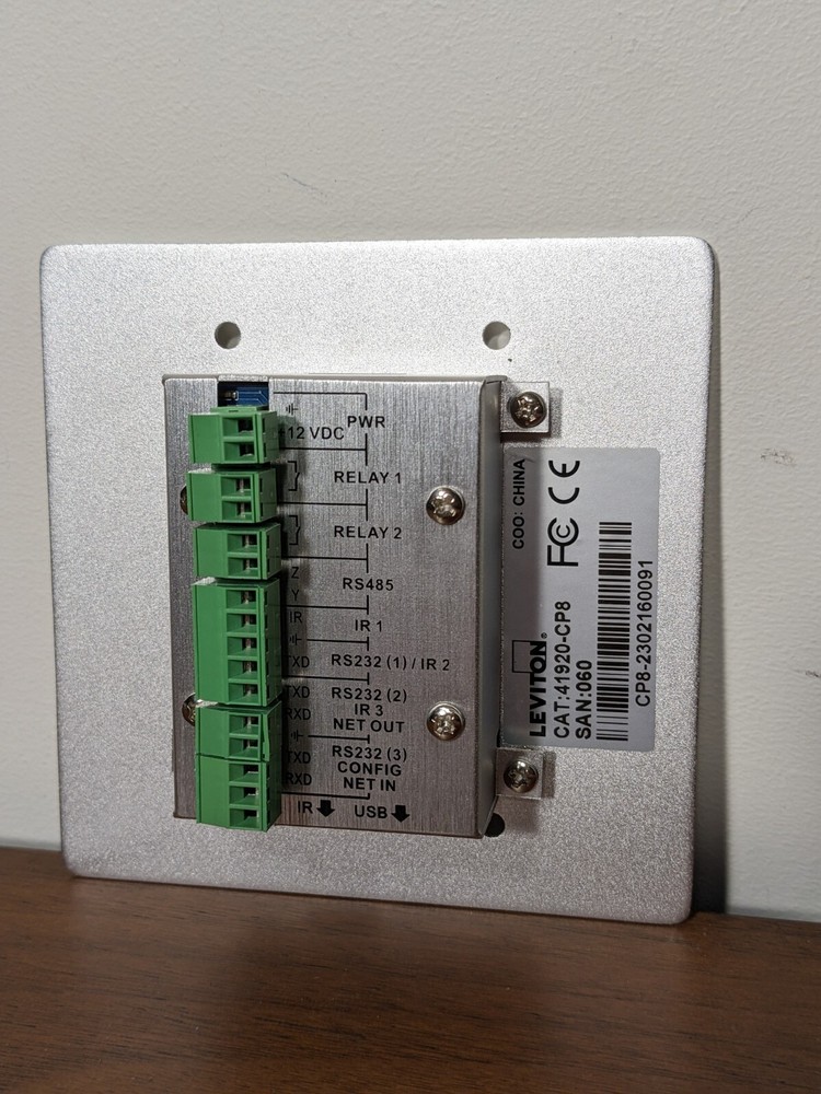 Leviton Control Sound Module Control Panel Wallplate 41920-CP8