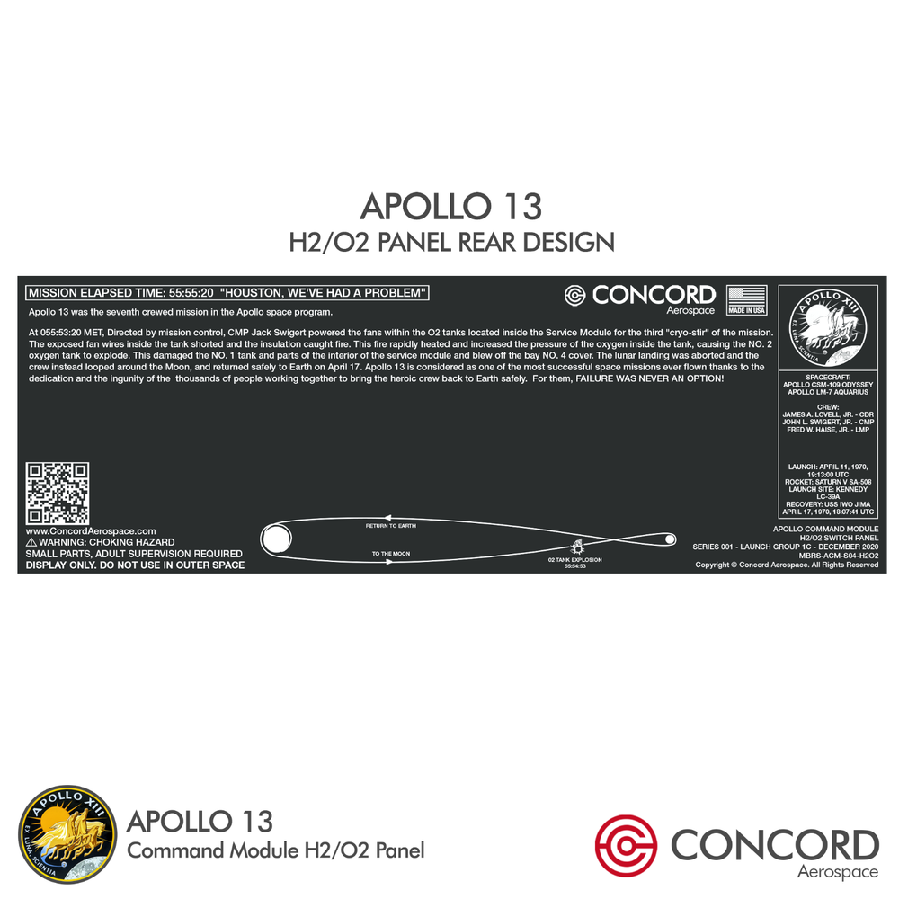 APOLLO 13 COMMAND MODULE QUAD SWITCH PANEL - H2-O2 FAN SWITCHES