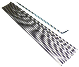 VALUE PACK! FIREWORKS Beadmaking 12 3/32" Stainless Mandrels + Rake SET