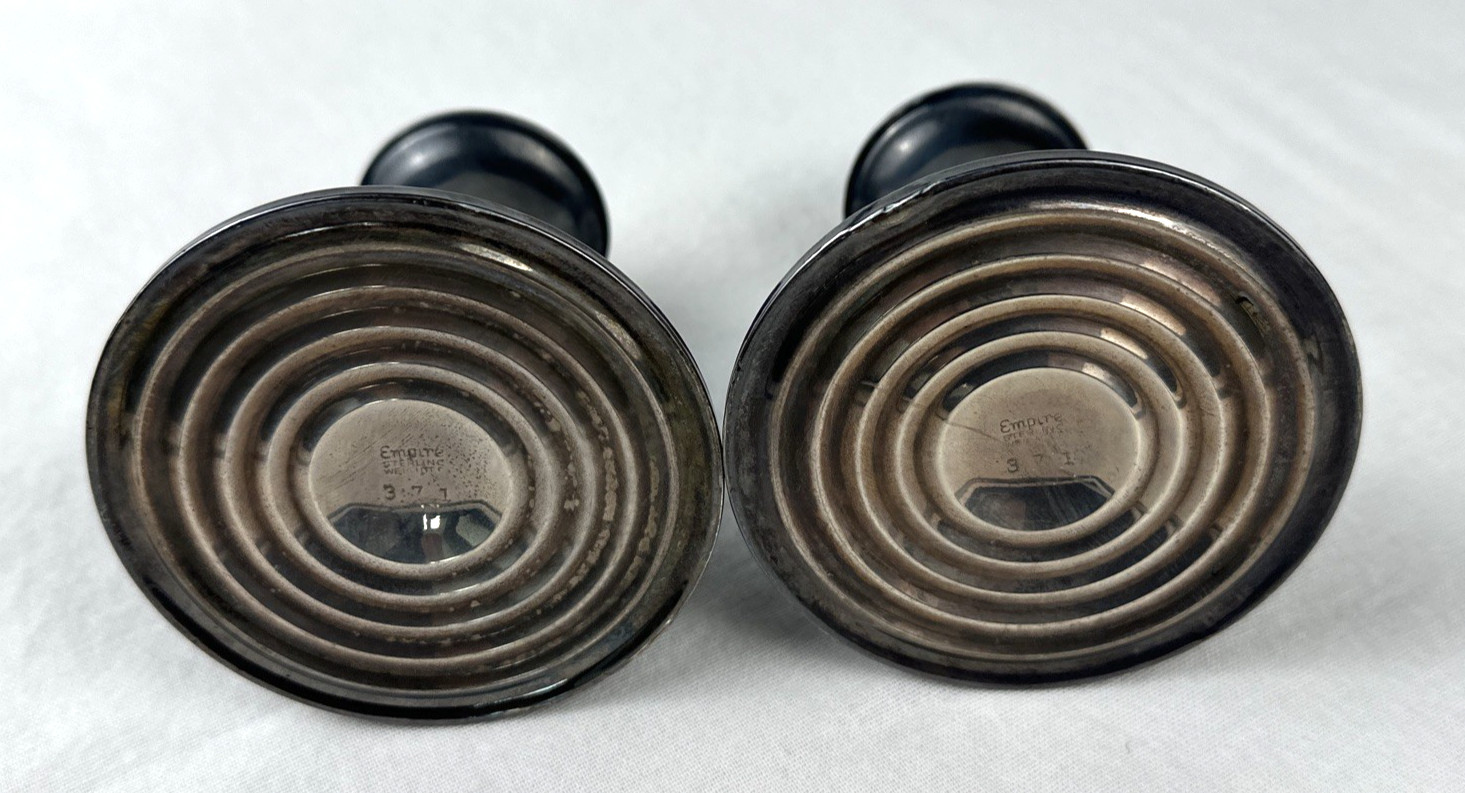 Scrap Sterling Silver Weighted Empire Candle Sticks TWt 496g, Damaged, Free Ship