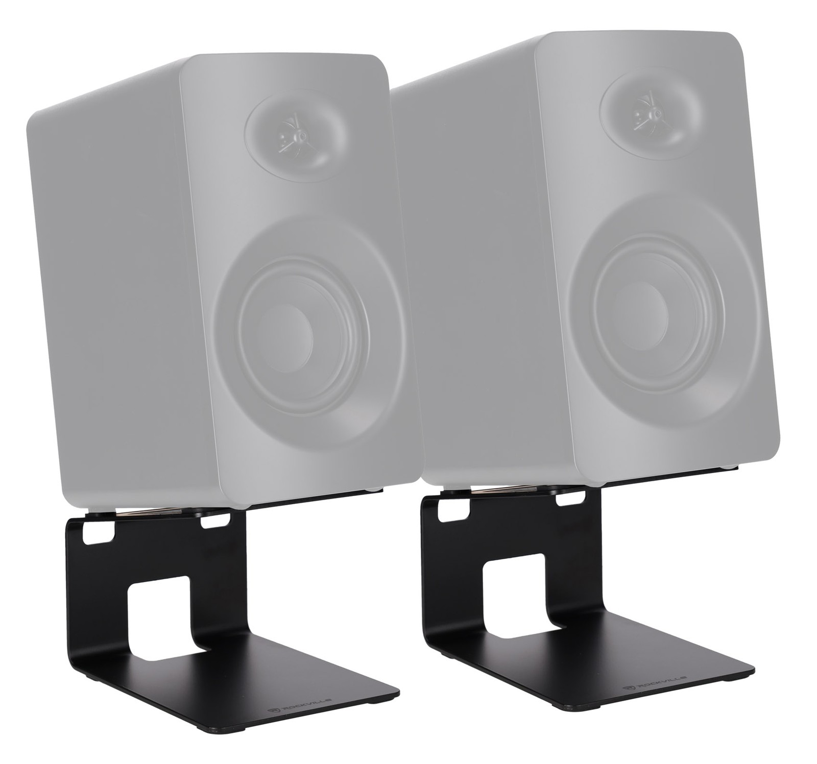Pair Rockville SR4 Speaker Riser Stands For 4" Desktop Speakers or Monitors