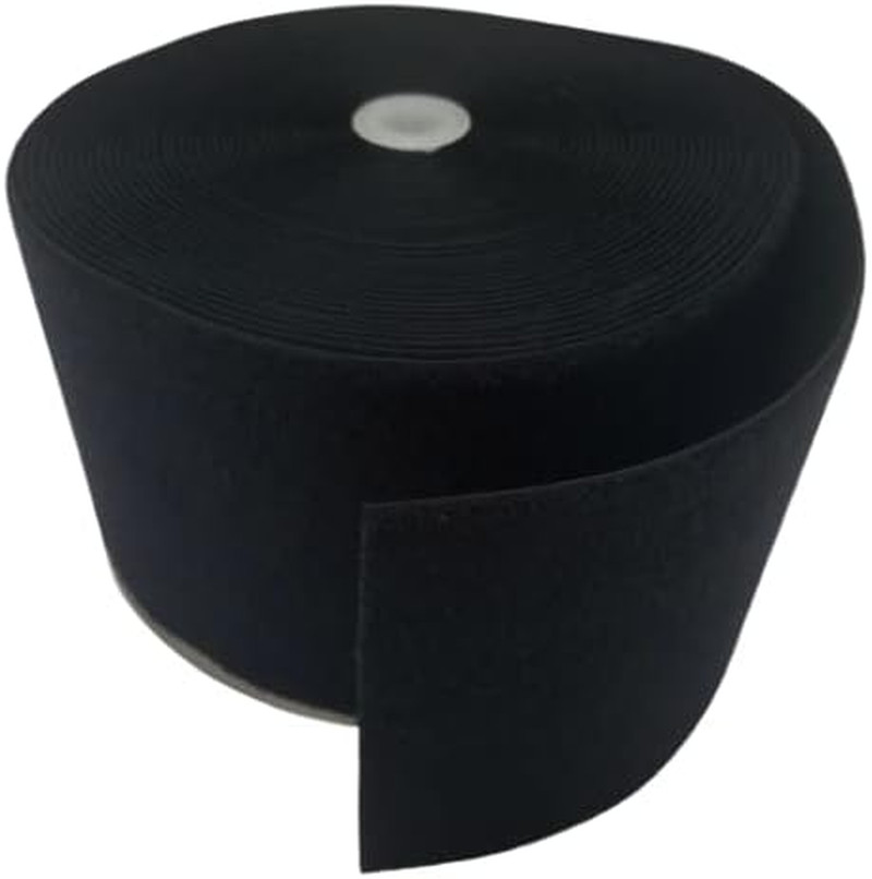 6" Black SEW-ON Hook and Loop Fastener - Loop Side ONLY - 1 Yard