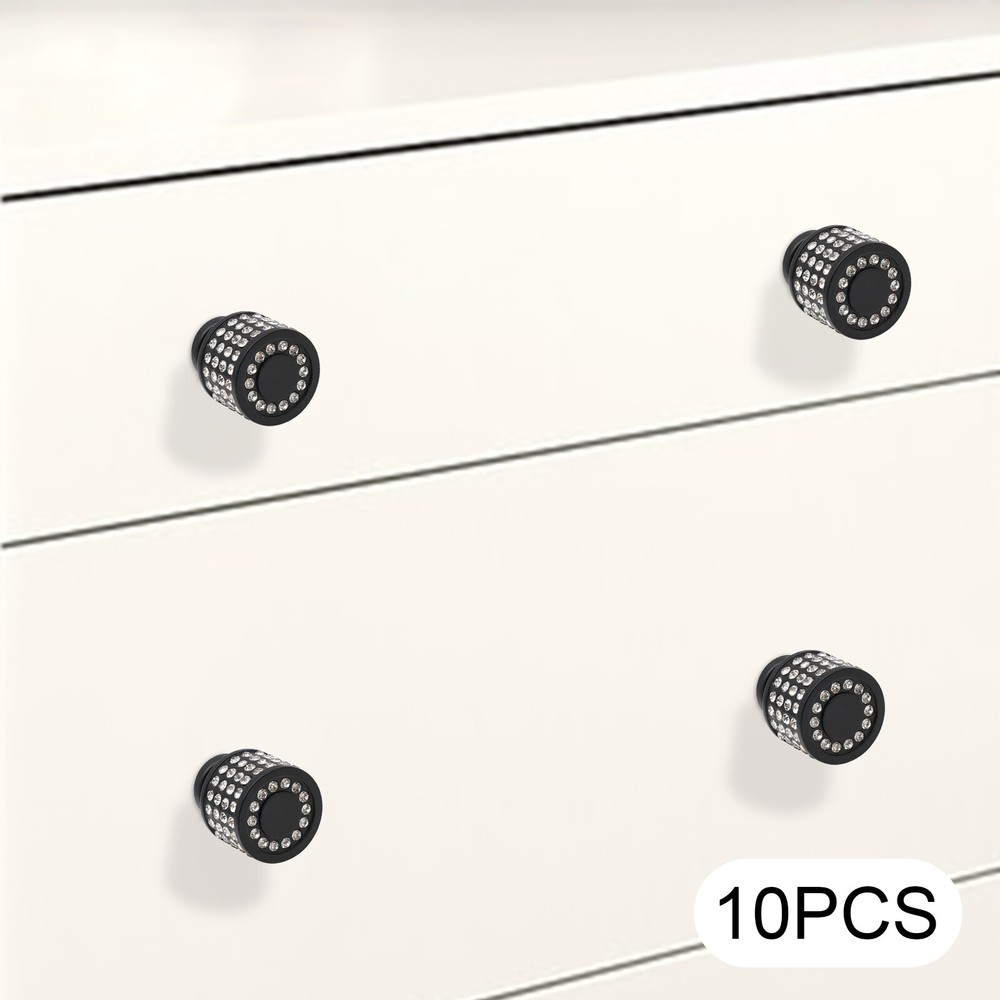 10pc Black Cabinet Knobs Drawer Kitchen Dresser Furniture Door Handle Pulls