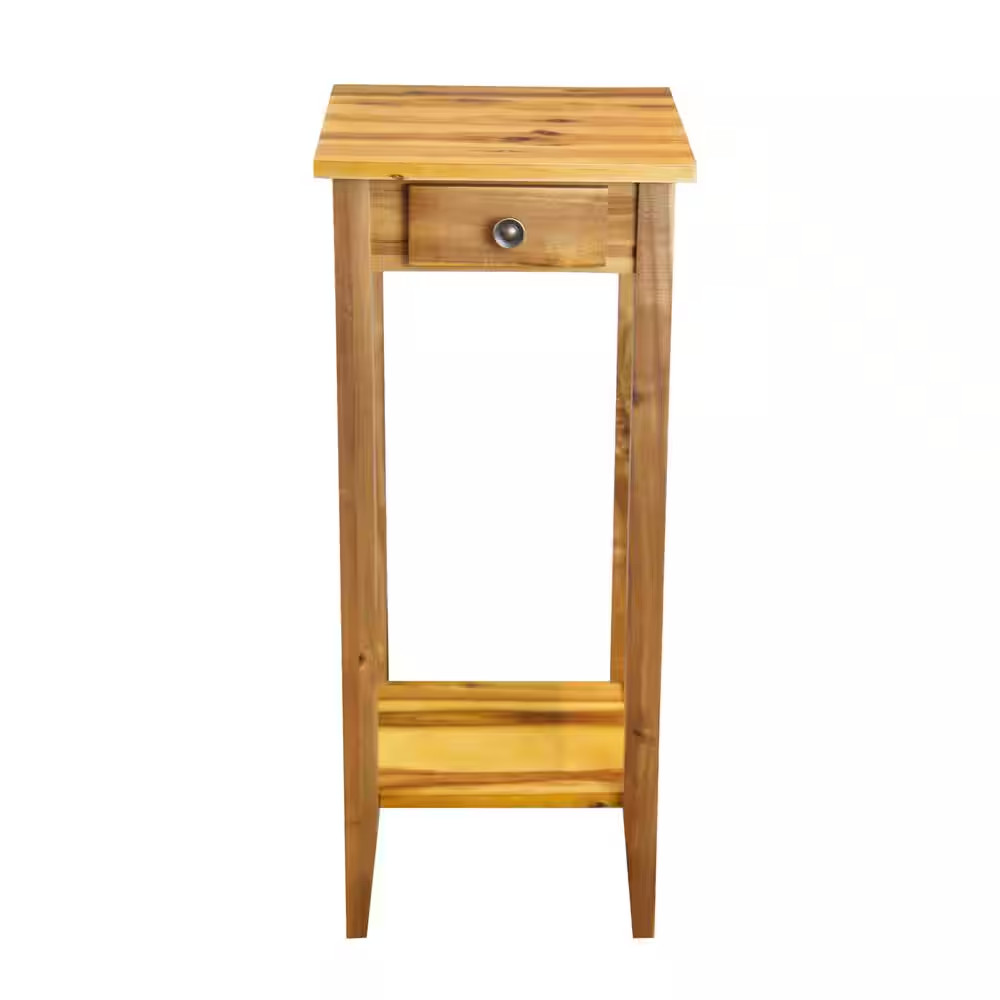 Solid Acacia Wood 27 In. Natural Plant Table