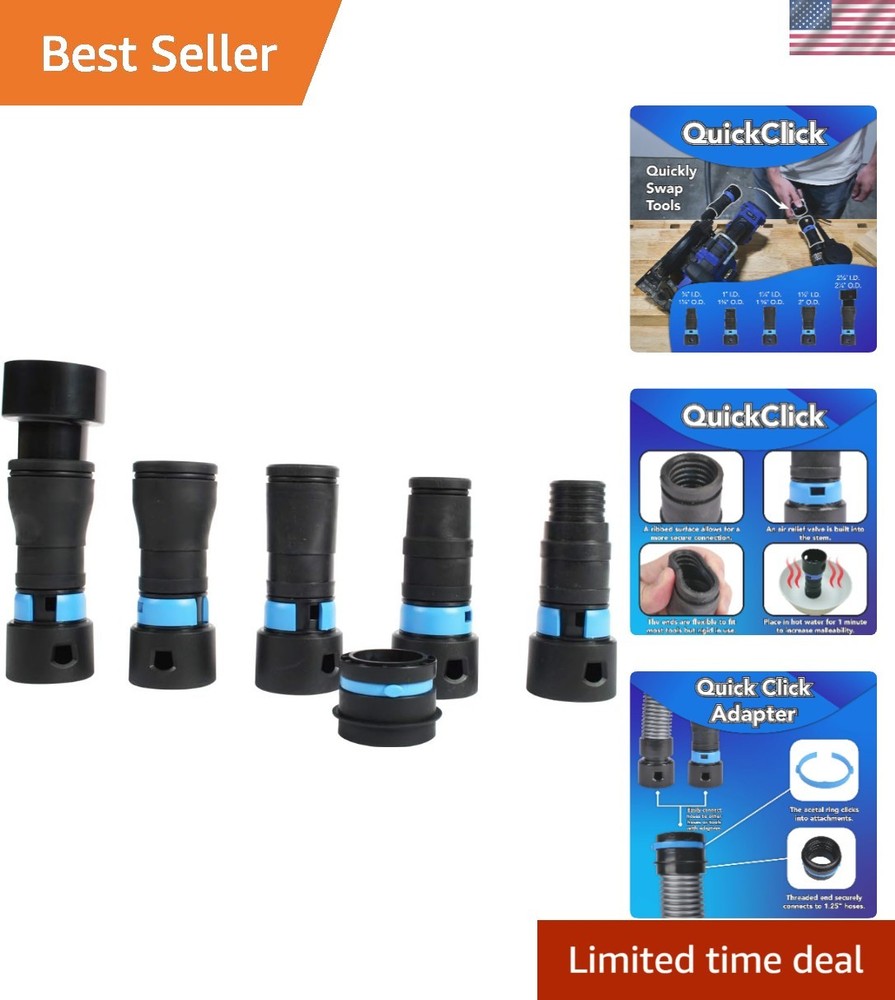Quick Click Expanded Multi-Brand Power Tool Adapter Set for Dust Collection