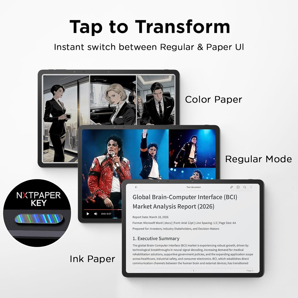 NXTPAPER 14 Android Tablet, 14.3" Paper-Like Display Drawing Pad, Digital Notebo
