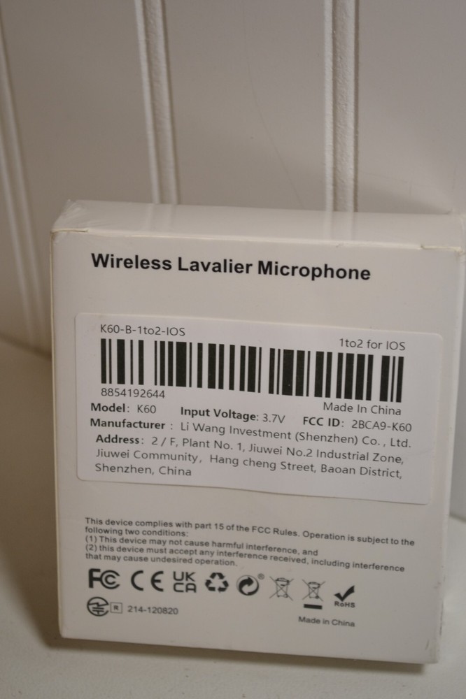 Wireless Lavalier Microphone Model: K60