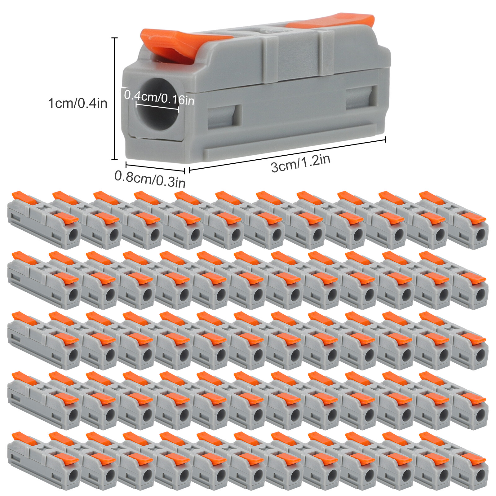 60pcs Quick Connect Lever Wire Connectors Compact Inline Splicing Terminals