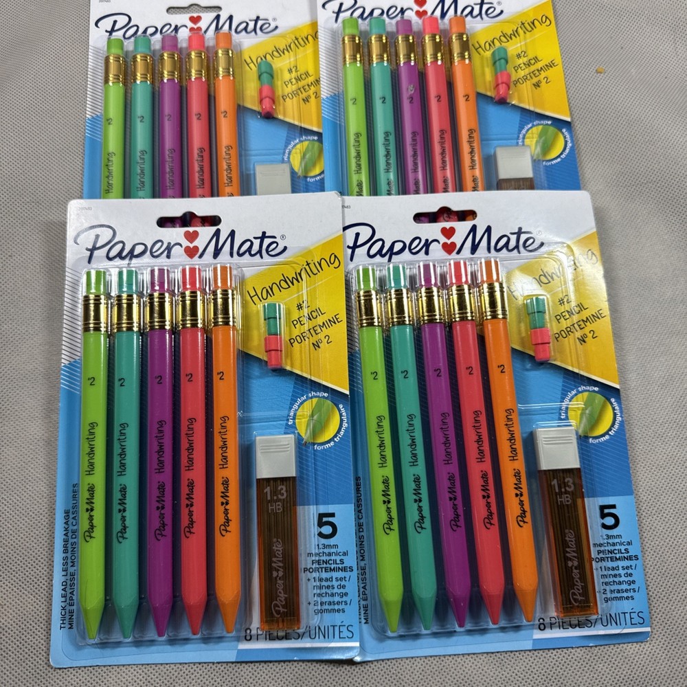 Paper Mate Handwriting #2 Triangular Mechanical Pencils 4 Sets L2