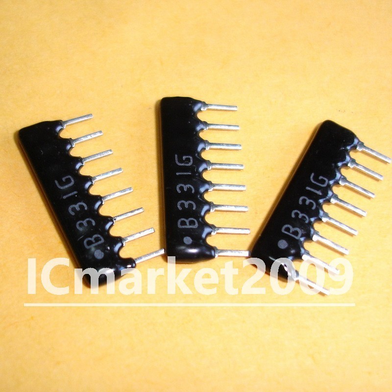 100 PCS B08-331G SIP-8 B331G 330ohm  330R  4 Resistor Network Array 8PIN