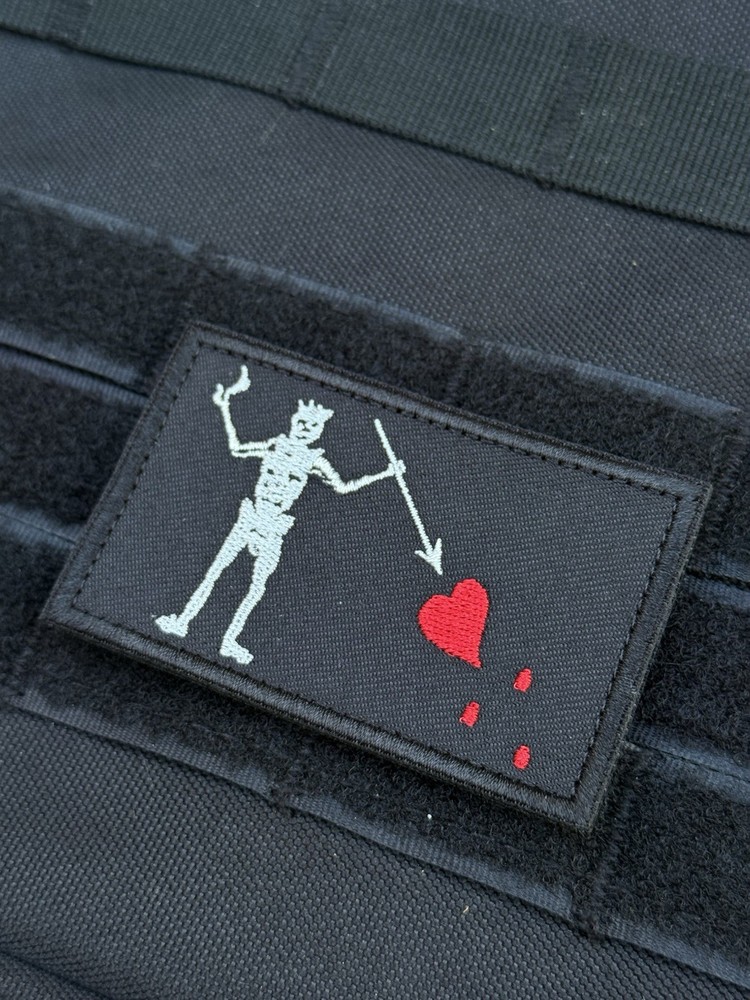 Blackbeard Pirate navy Seal DEVGRU Tactical morale Patch Hook Loop 3.2” Black