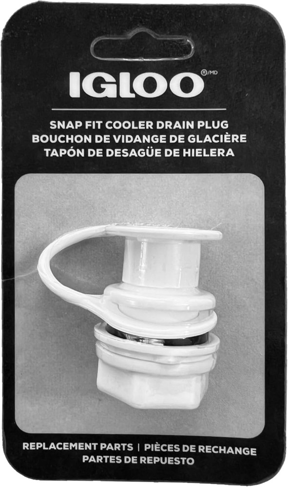 Igloo Cooler Drain Plug Assembly with Triple Snap Cap for 25-70 Quart Coolers