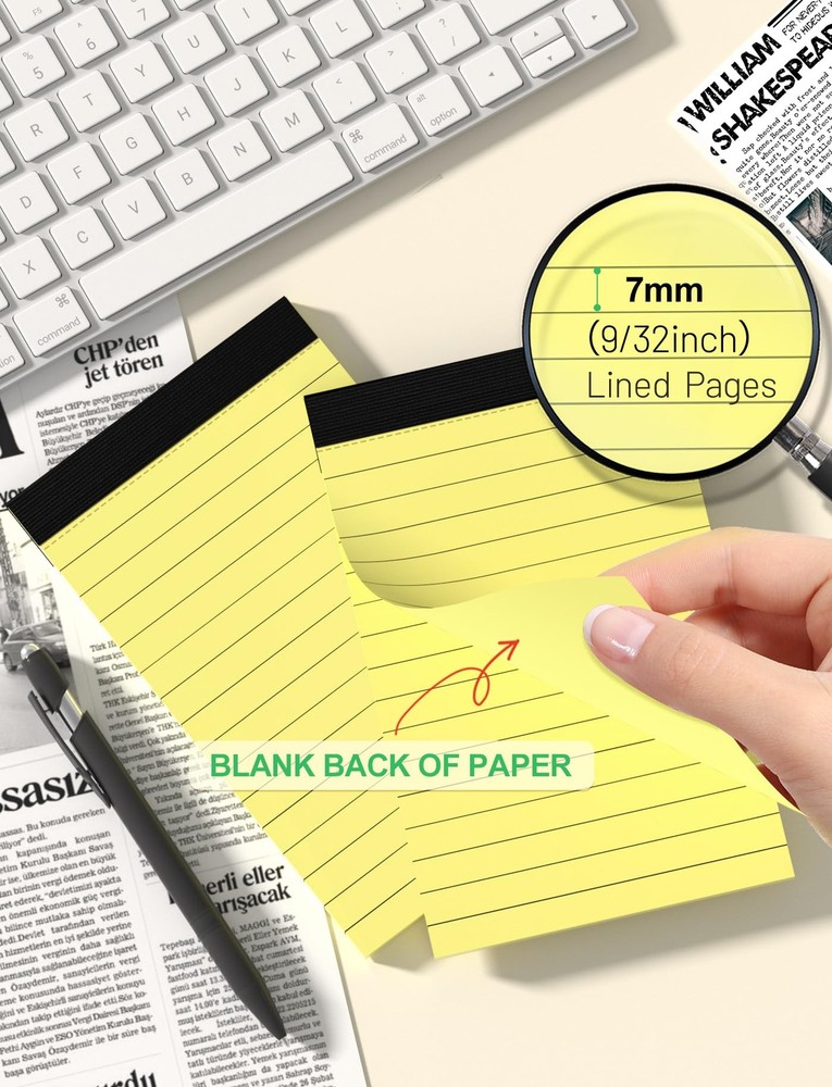 Small Notepads 3x5 Lined Pocket Writing Pads 6 Pack