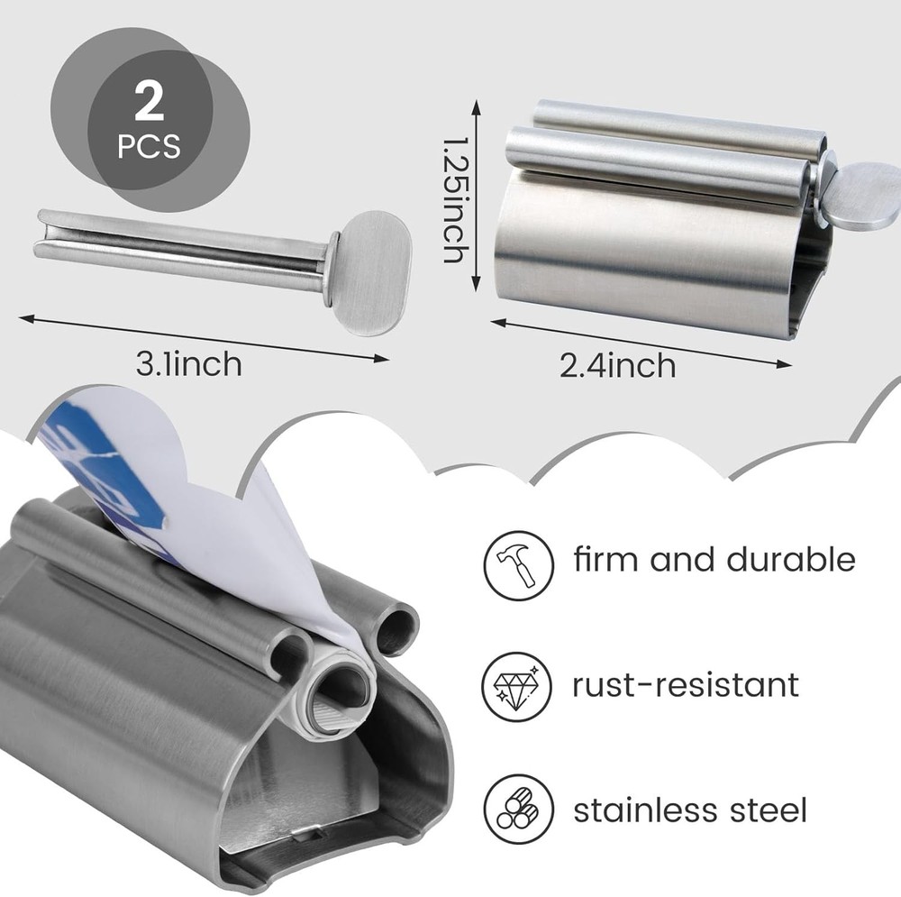 LOVEINUSA Toothpaste Tube Squeezer Dispenser, 2PCS Toothpaste Roller Squeezer To