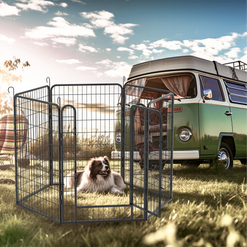 Heavy Duty Metal Playpen Dog Fence Pet Exercise Pen w/door for Outdoor & Indoor