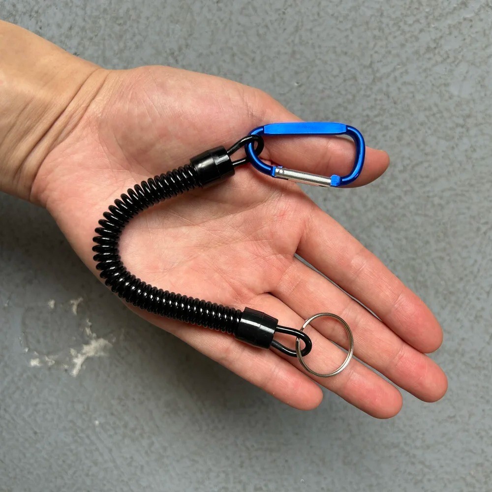 Retractable Spring Coil Spiral Stretch Chain Keychain Key Ring Set