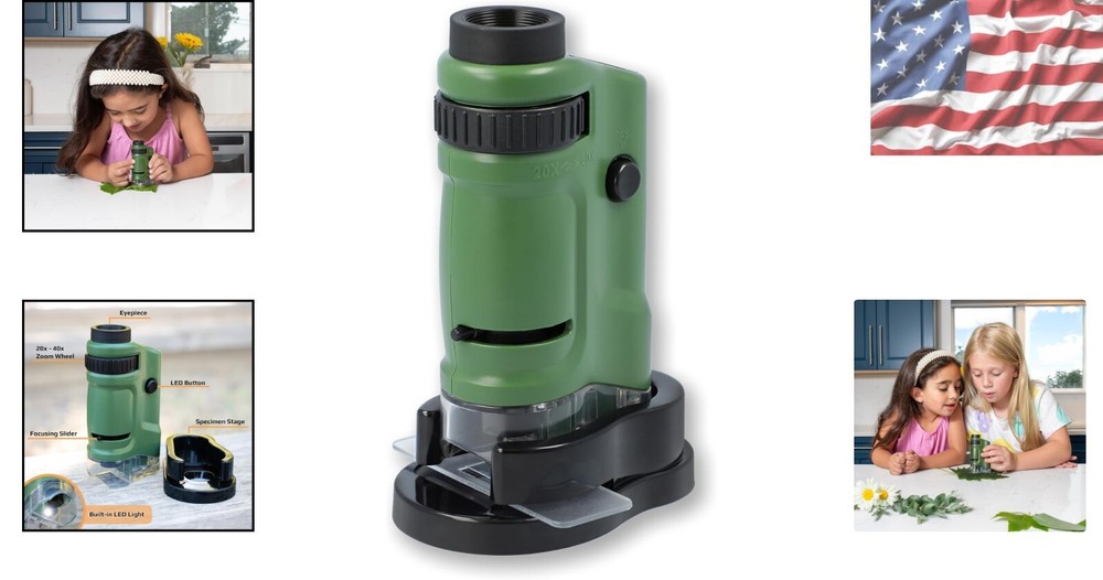 MicroBrite 20x-40x LED Lighted Pocket Microscope – Explore the Microscopic World