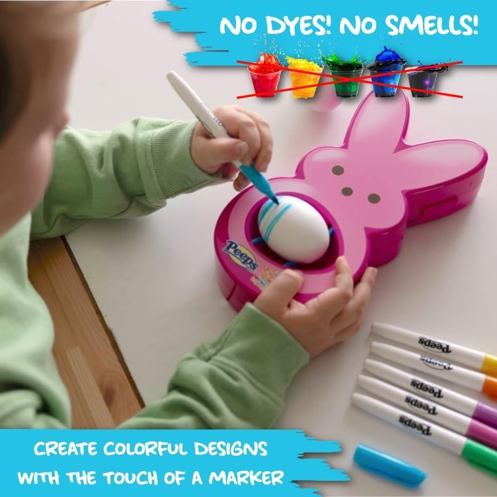 Peeps Bunny Egg Decorating Set with Quick-Drying Markers - Harness Creative Fun