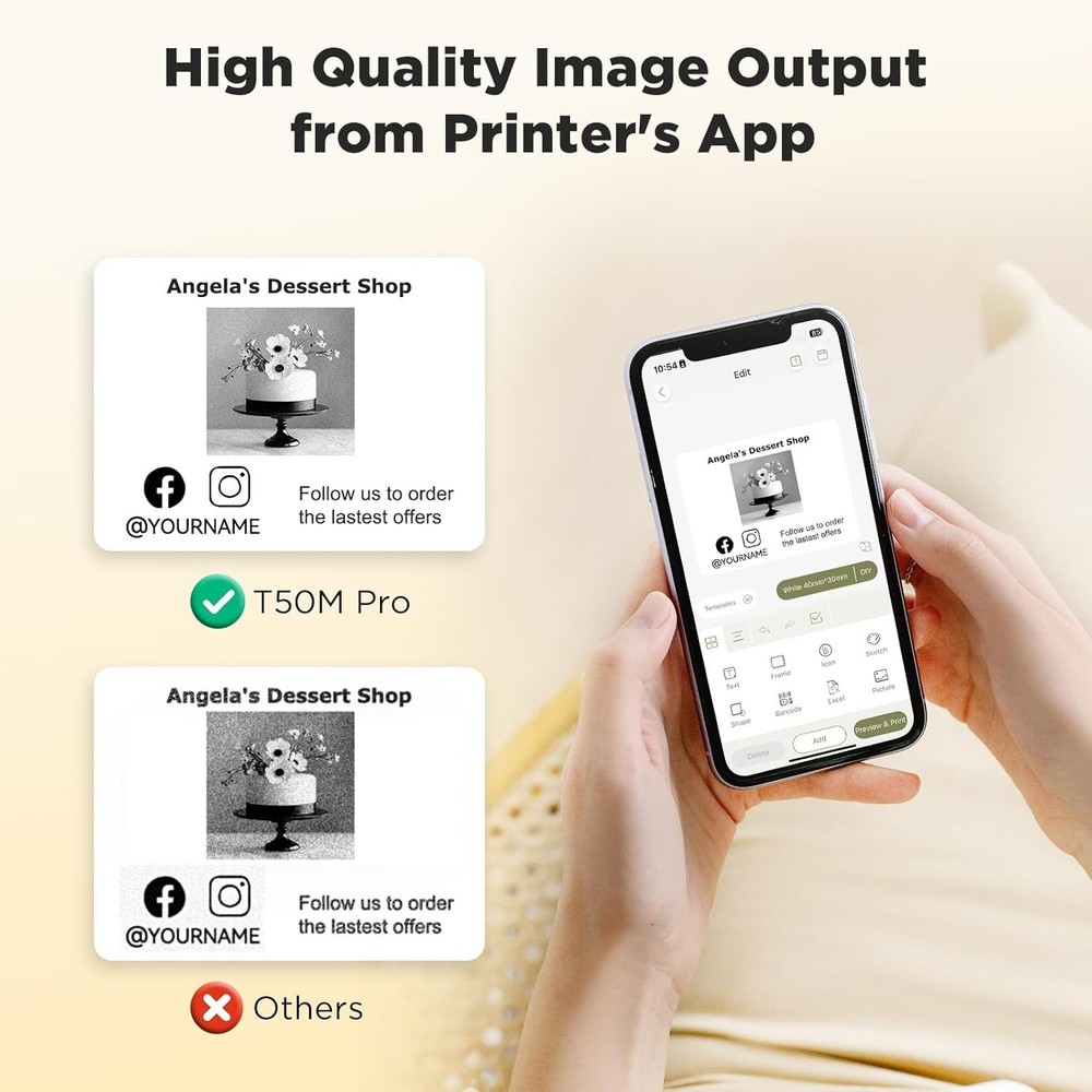 Portable Bluetooth Label Maker with Enhanced Image Quality and Waterproof Labels