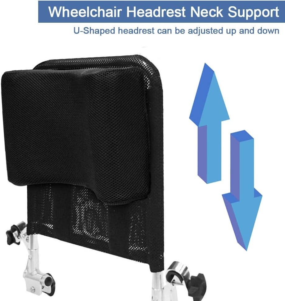 Adjustable Headrest Neck Support Pillow for Wheelchair Users, Soft Cushion