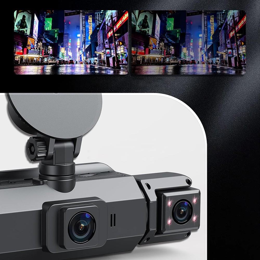 360° View 4 Channel Dash Cam Front and Rear Inside Left Right, Dash Camera US