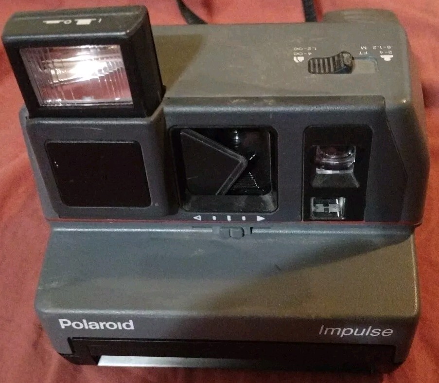 Polaroid Impulse Instant Camera With Strap Missing Eye Rubber Cover Tested