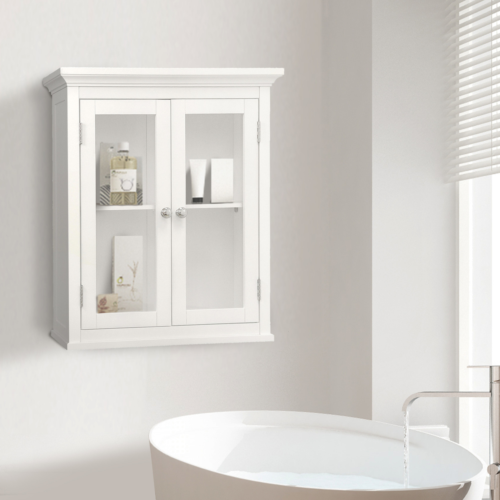 Bathroom Cabinet Wall Storage Medicine Space Saver Shelf White