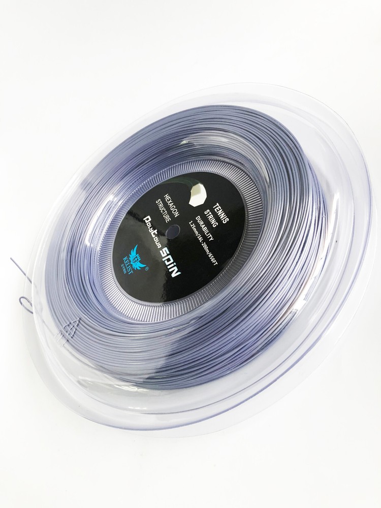 Hexagon Polyester Tennis Racket String Reel Gray Color