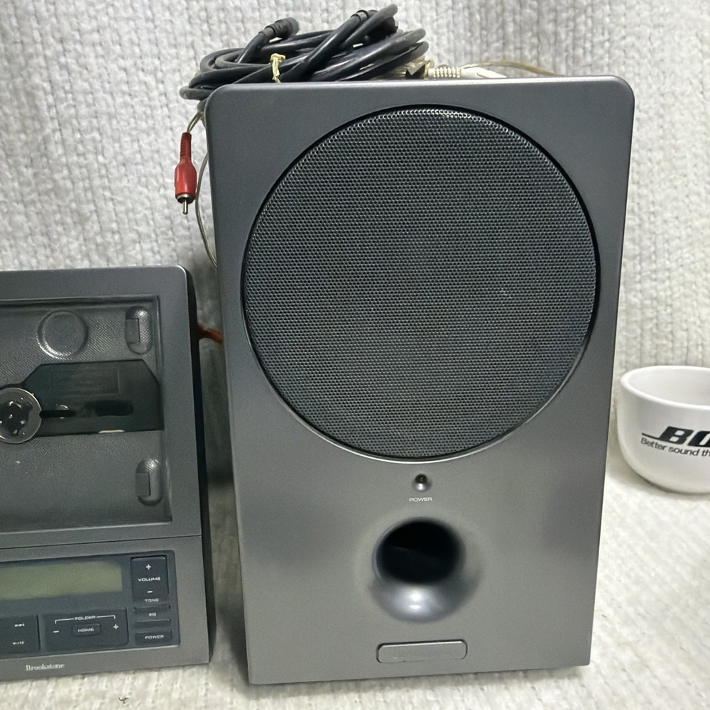 Brookstone Wafer-Thin CD System MP3 Player Flat Panel Speakers Subwoofer Remote