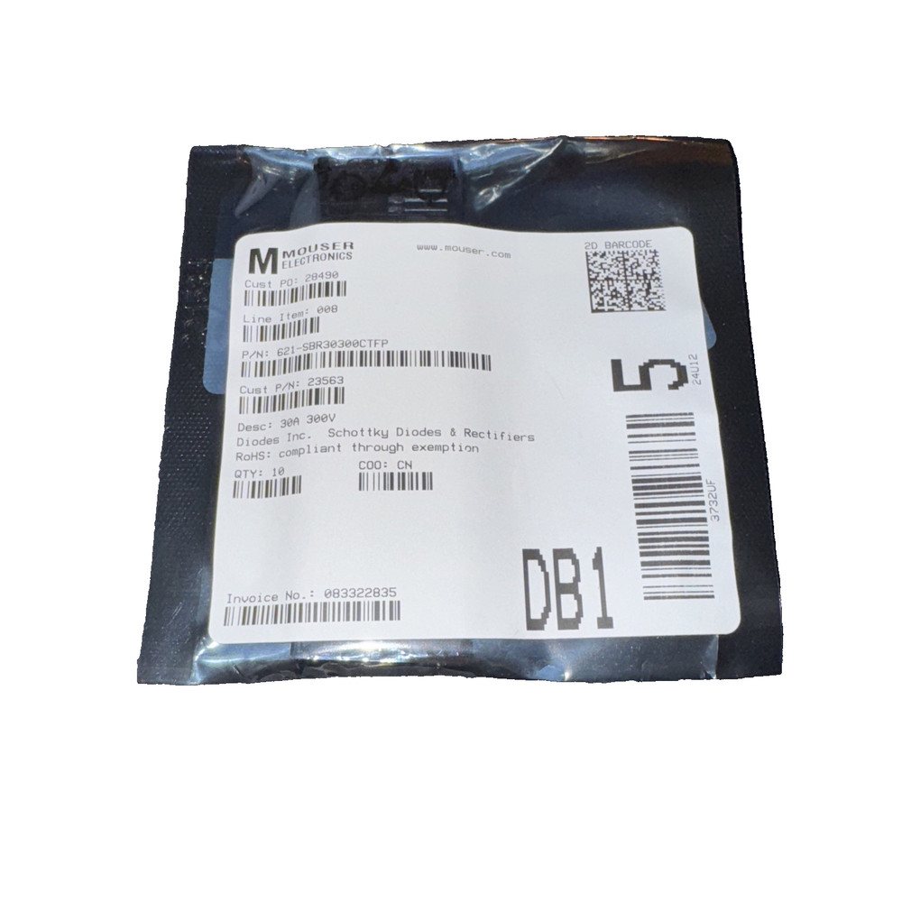 621-SBR30300CTFP Diodes INC 10 Pack