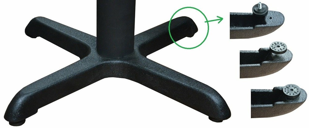 1"H Table Base Feet Leveler 48-Pack Black Plastic Stabilizer Wedges Leveling