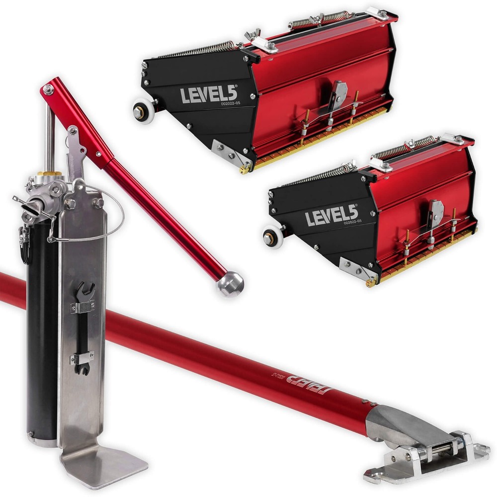 LEVEL5 Drywall Finishing Set MEGA 7" 10" Boxes, Extendable Handle, Pump | 4-615