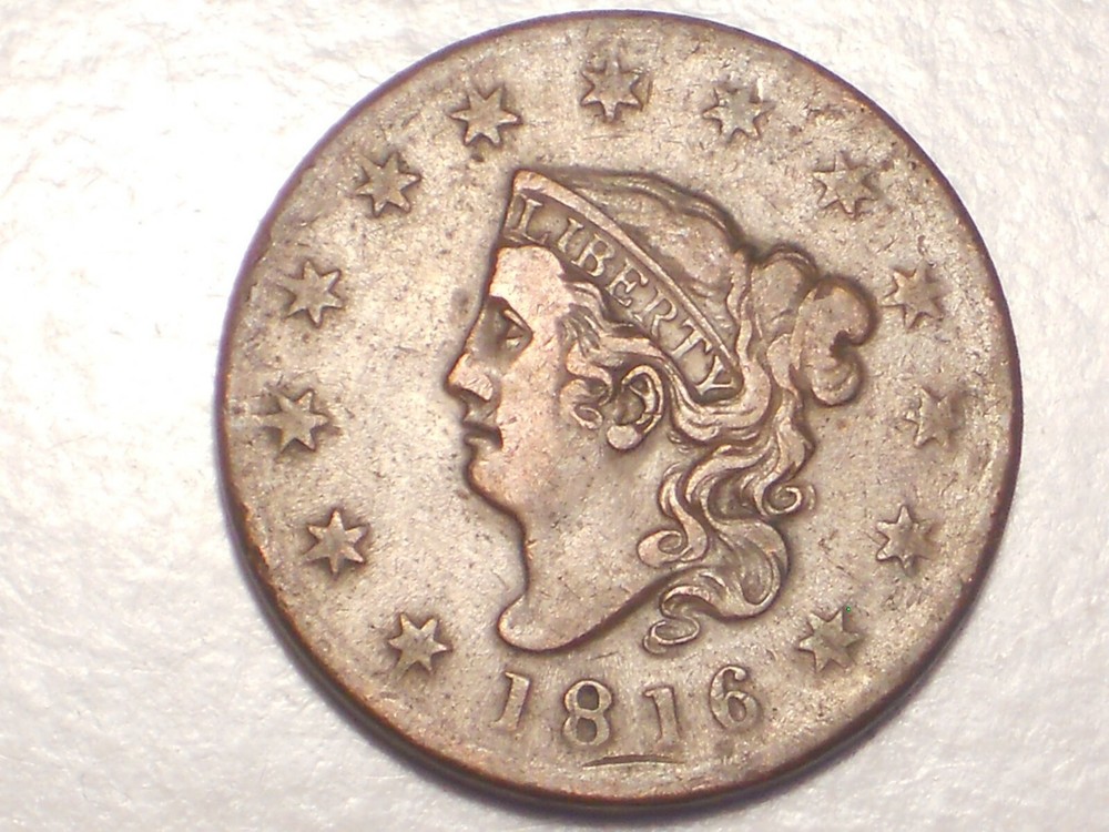 1816 Large Cent (VF & Attractive)