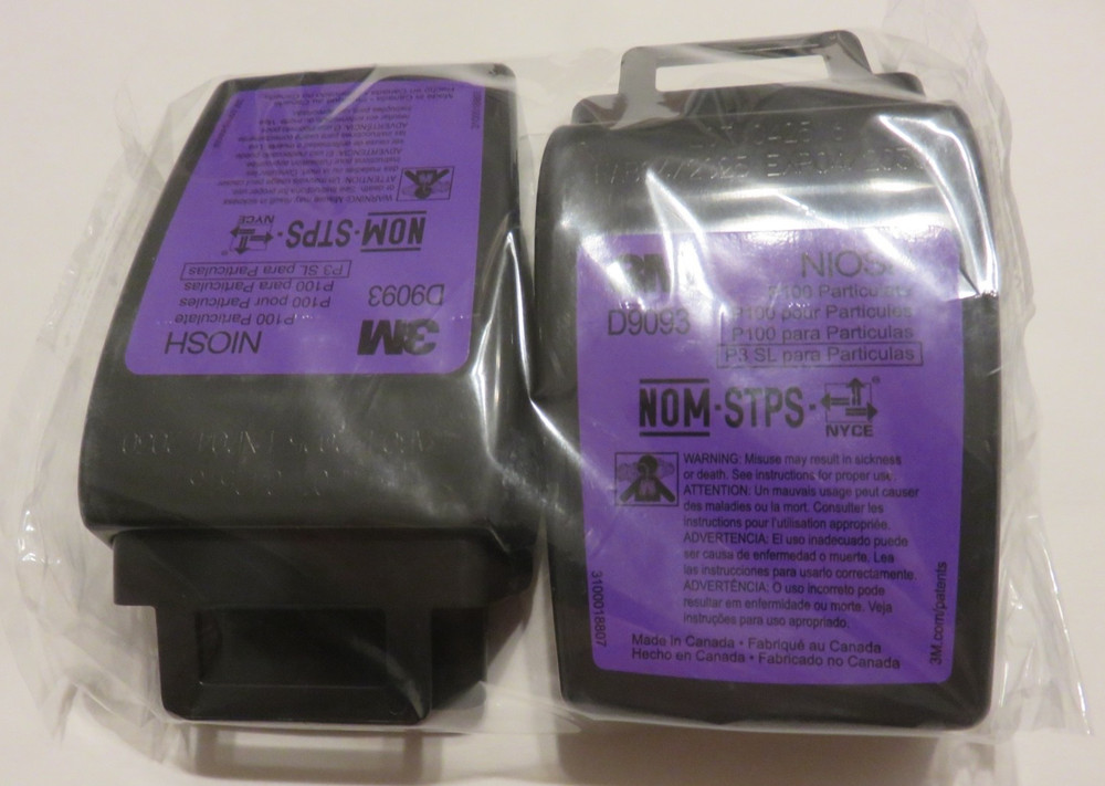 2 PACK 3M Secure Click Hard Case P100 Particulate Filter D9093 For Secure Click