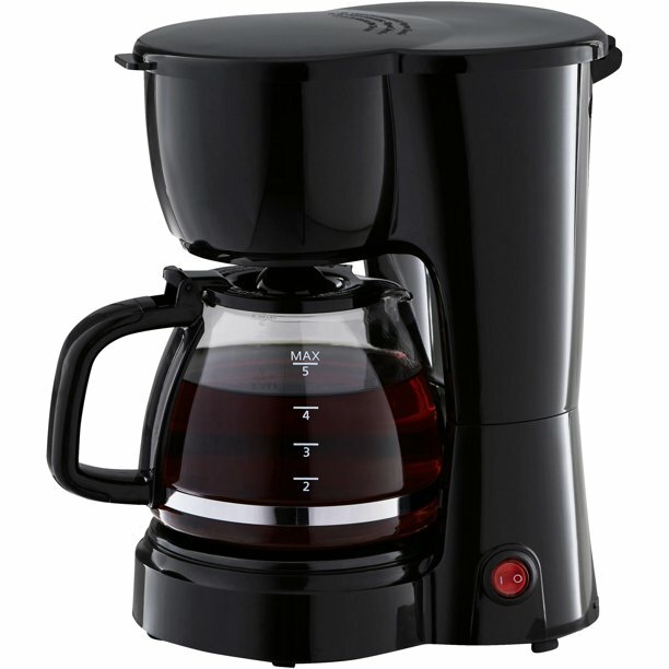 5 Cup Auto keep Warm Function Coffee Maker With Removable Filter Basket, Black