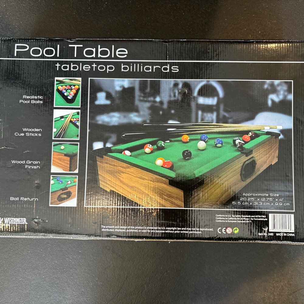 Pool Table Tabletop Billiards by Westminster, New