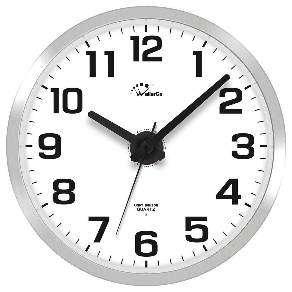 WallarGe Night Light Wall Clock for Bedroom - Silent Lighted up Wall Clock Gl...