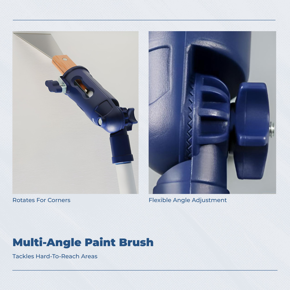 Angle-Adjustable Brush Extender Extension Pole Attachment Time-Saving