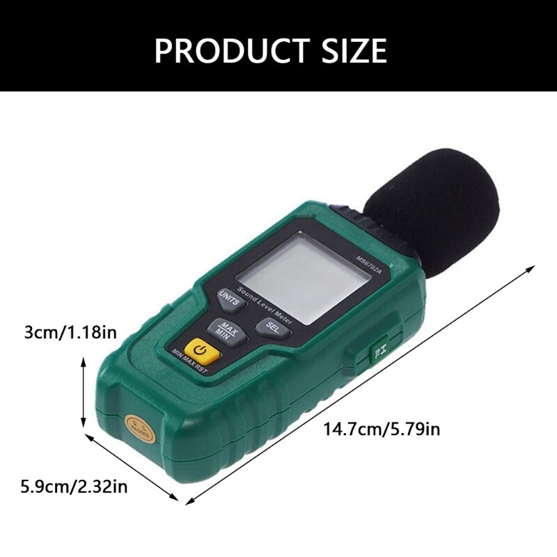 Handheld Noise Level Meter Tool with 0.1dB Resolution for Technical Applications